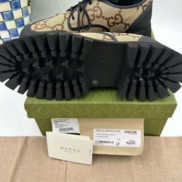 Men’s Gucci, maxi GG Supreme canvas loafers size 12 made in Italy - Picture 6 of 9